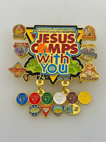 World Pathfinder Day 2024 "Jesus Camps With You" Pin