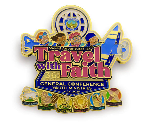 World Adventurer Day 2025 "Travel with Faith" Pin